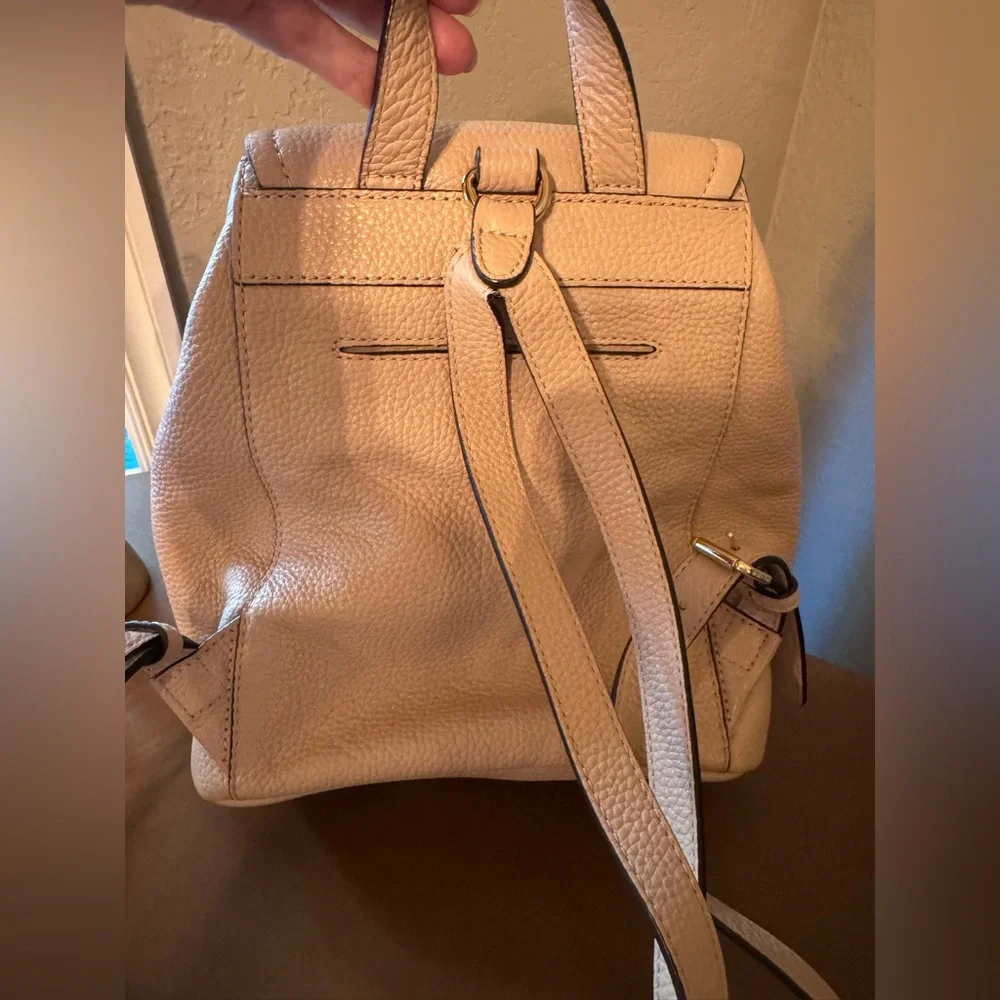 Michael Kors Beige/Tan Pebbled Leather Backpack